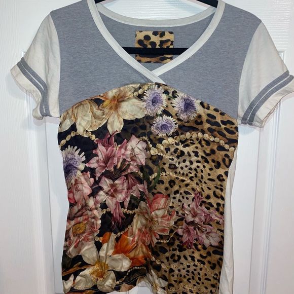 Womens Custom Made Tee Shirt Floral Animal Print - Picture 1 of 8